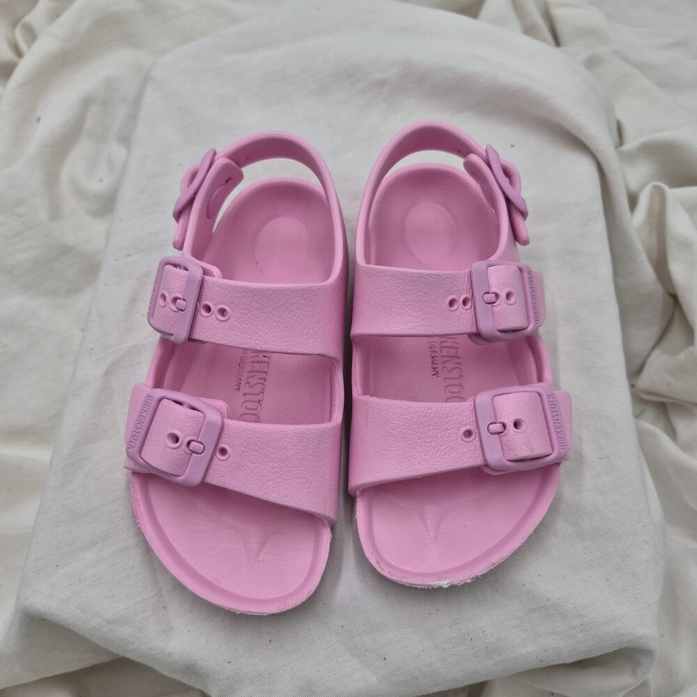 Birkenstock Milano Essentials Slide Sandal Fondant Pink Kids size 26 US 8-8.5